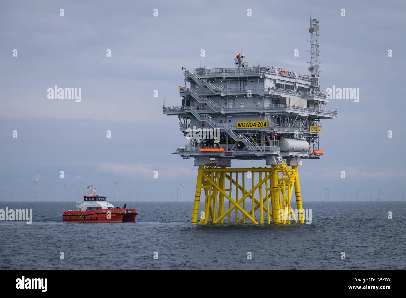 Walney Extension Offshore Wind Farm Stock Photo