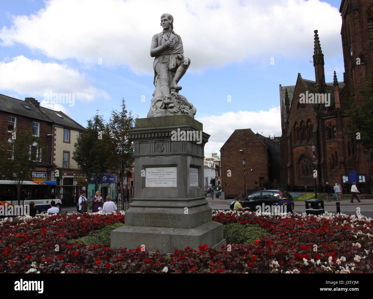 Robbie Burns statue Church Place Dumfries Scotland September 2009 Stock