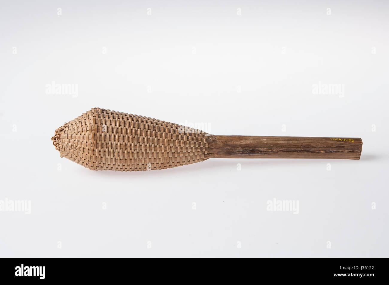 African handmade instrument, rattle isolated on white background Stock
