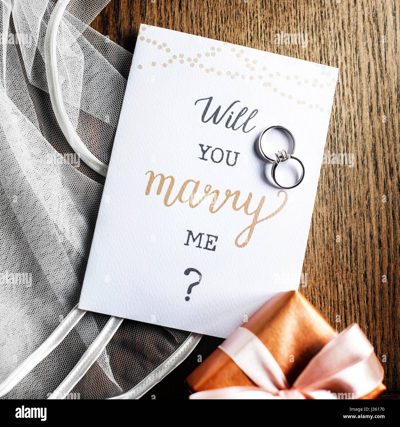 Will You marry Me Proposing Card Marriage Stock Photo