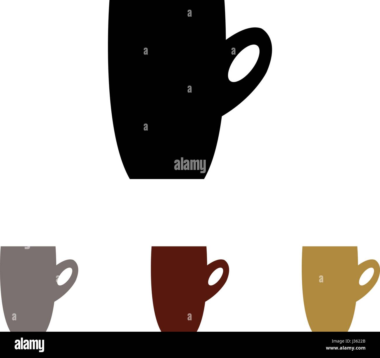 Coffee cup icon set in vector on white background Stock Vector Image ...