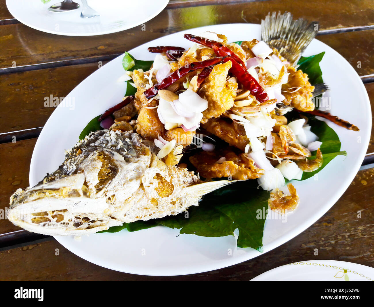 Deep fried Snapper with Sweet Chilli Stock Photo Alamy
