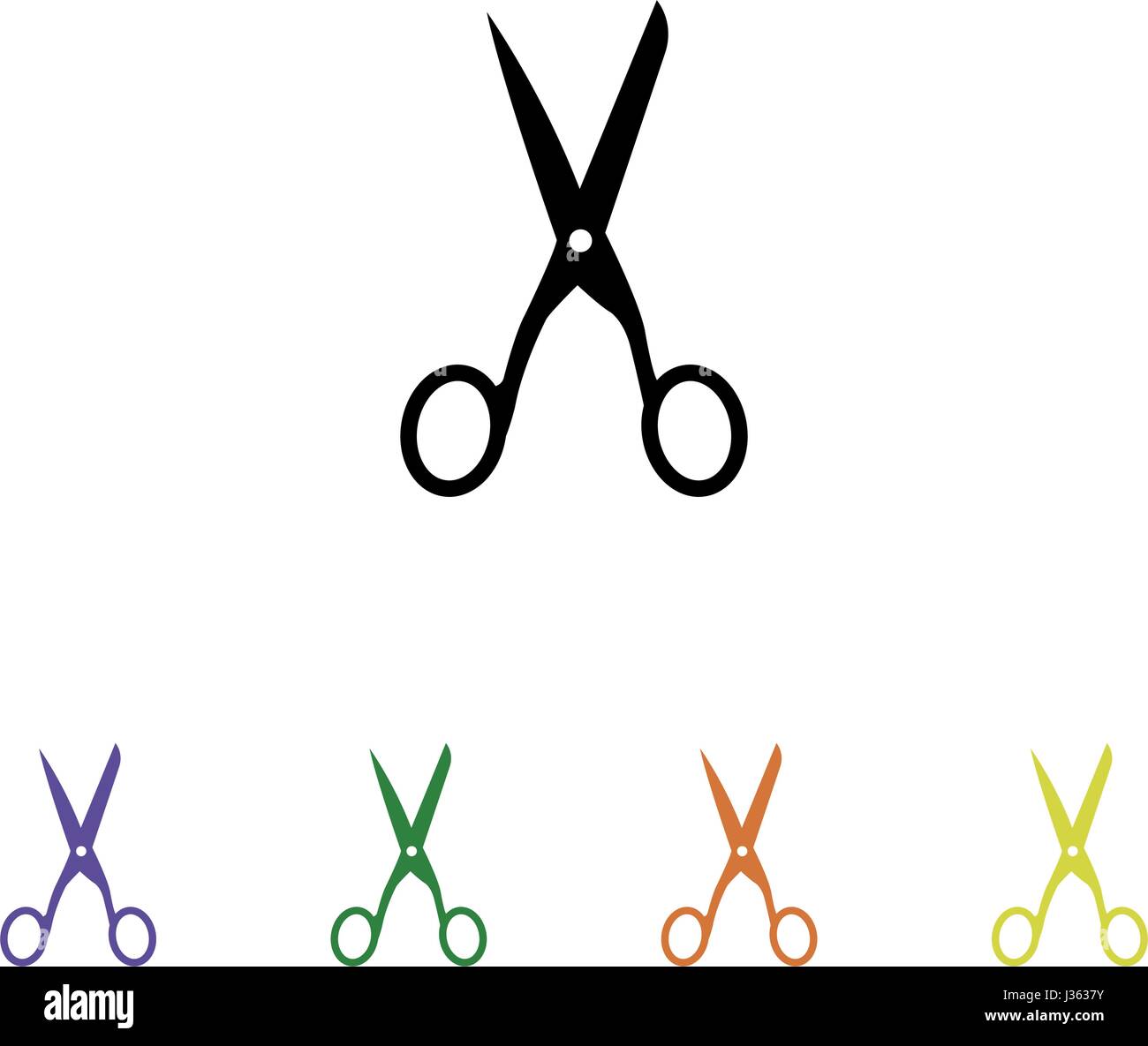 Set of scissor icon in vector on white background Stock Vector Image ...