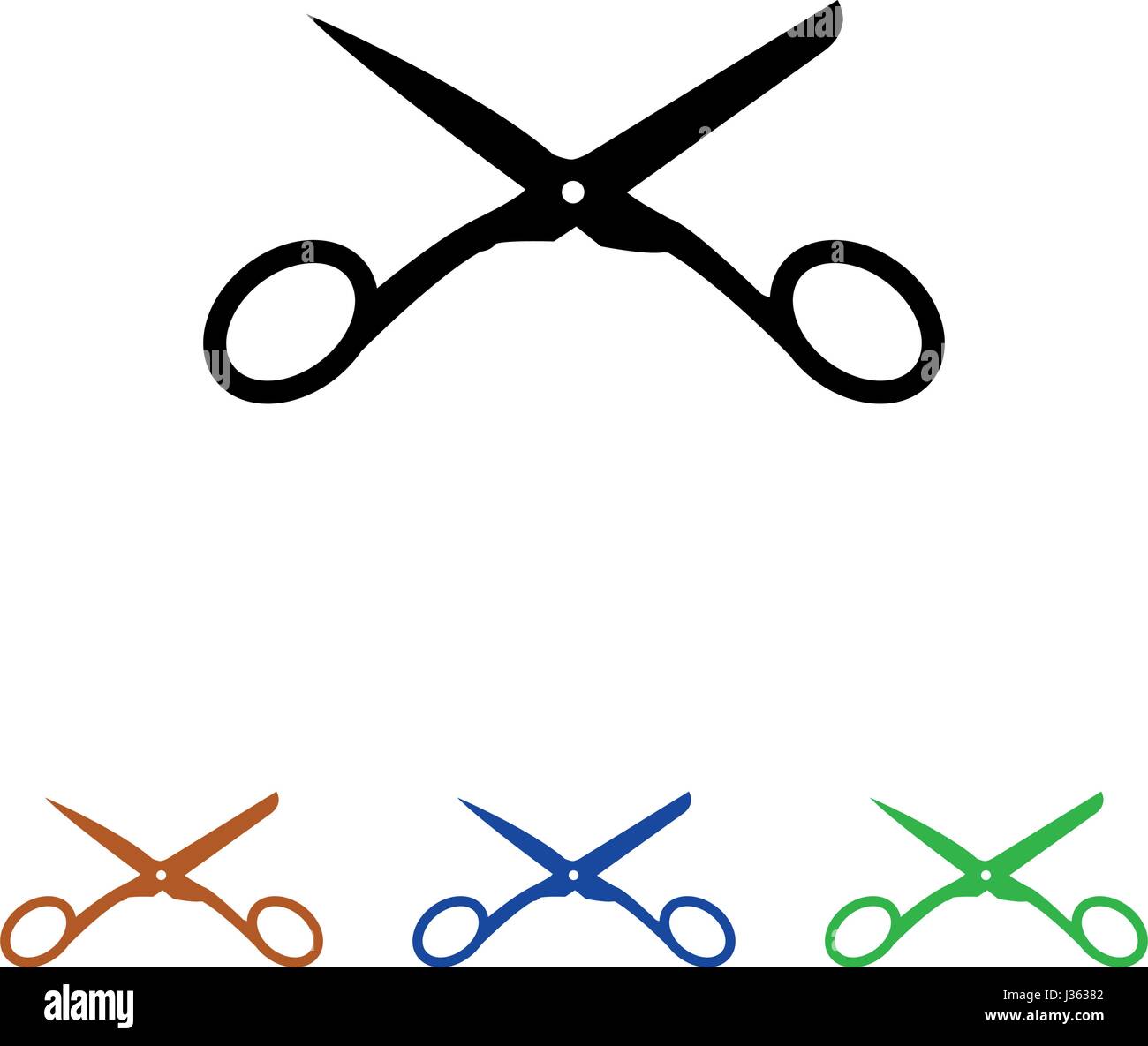 Set of scissor icon in vector on white background Stock Vector Image ...