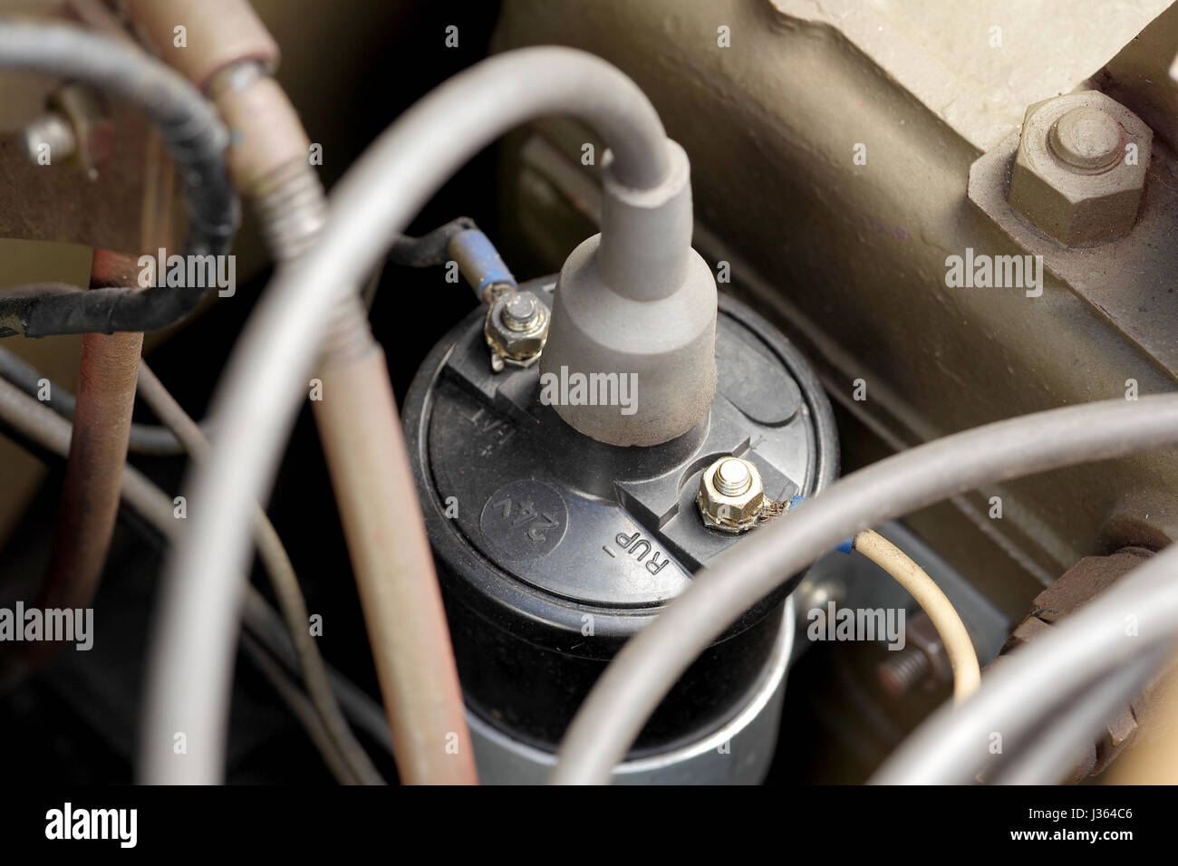 igniter coil of a vintage military vehicle Stock Photo Alamy