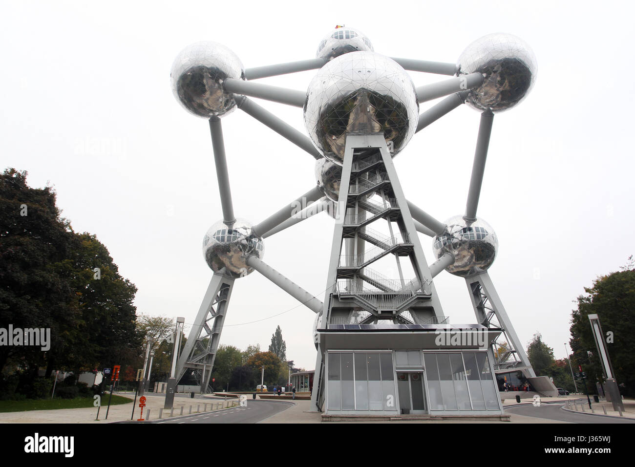 The Atomium a landmark in Brussels, Belgium was built for the 1958 ...