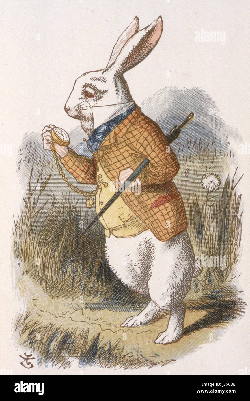 White Rabbit Teniel Running Illustration by Sir John Tenniel, watercolour by Gertrude Thomson The ...
