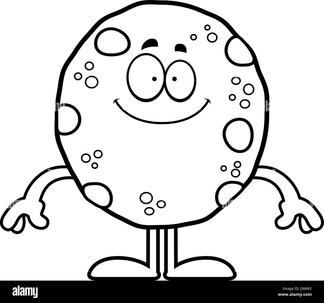 A cartoon illustration of a cookie looking happy Stock Vector Image