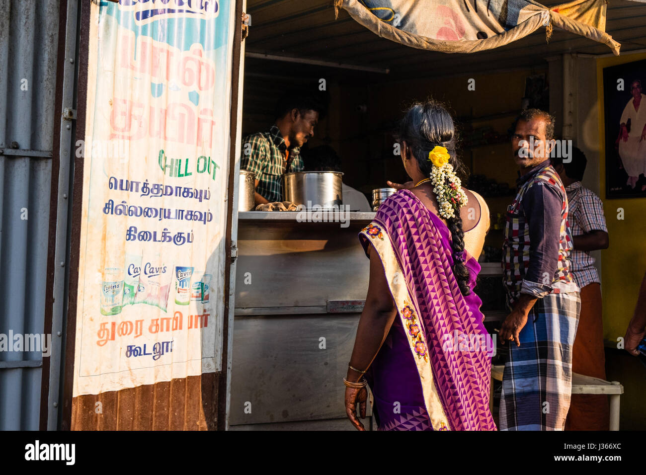 Chai stall / tea stall pouring tea Stock Photo