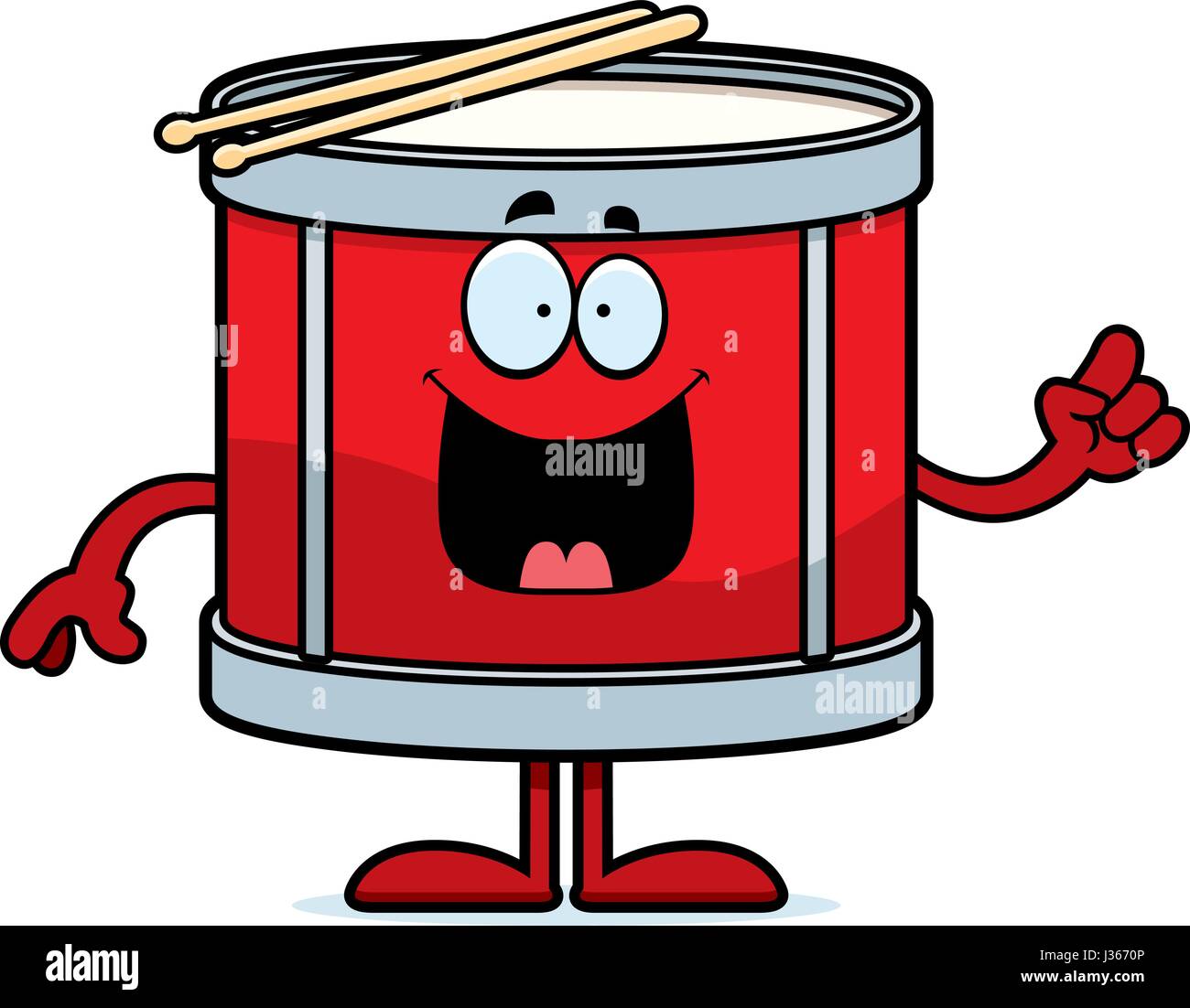 A cartoon illustration of a drum with an idea Stock Vector Image & Art
