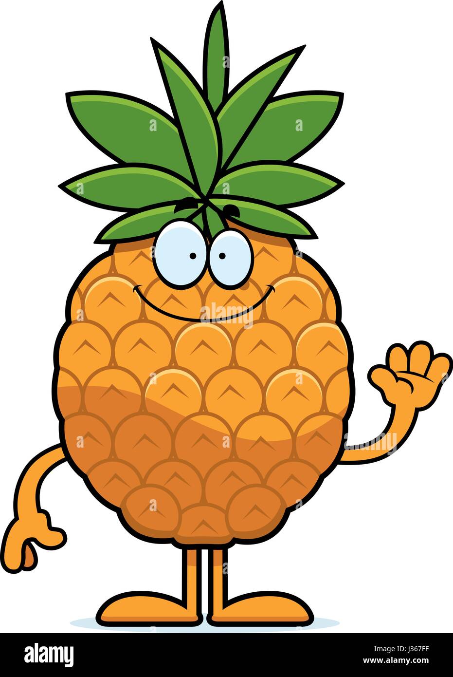 A cartoon illustration of a pineapple waving Stock Vector Image & Art ...