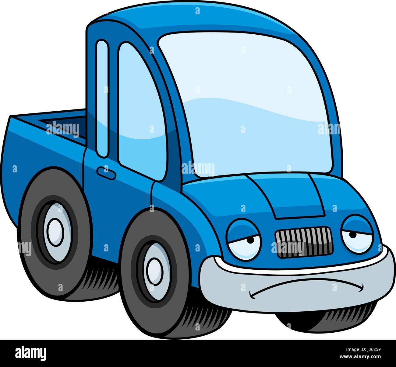 A cartoon illustration of a pickup truck looking sad Stock Vector Image &  Art - Alamy
