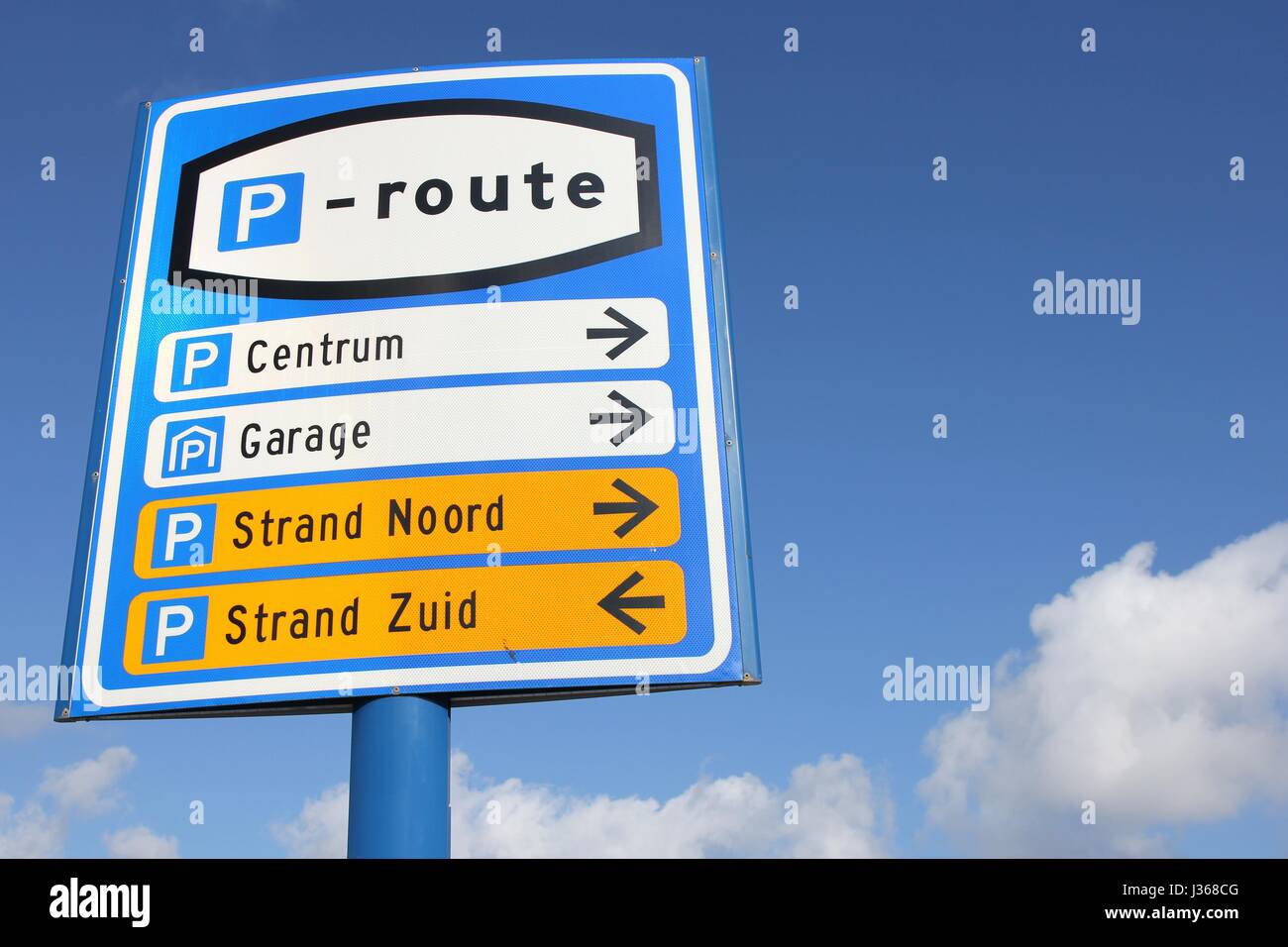Dutch road sign parking route Stock Photo Alamy
