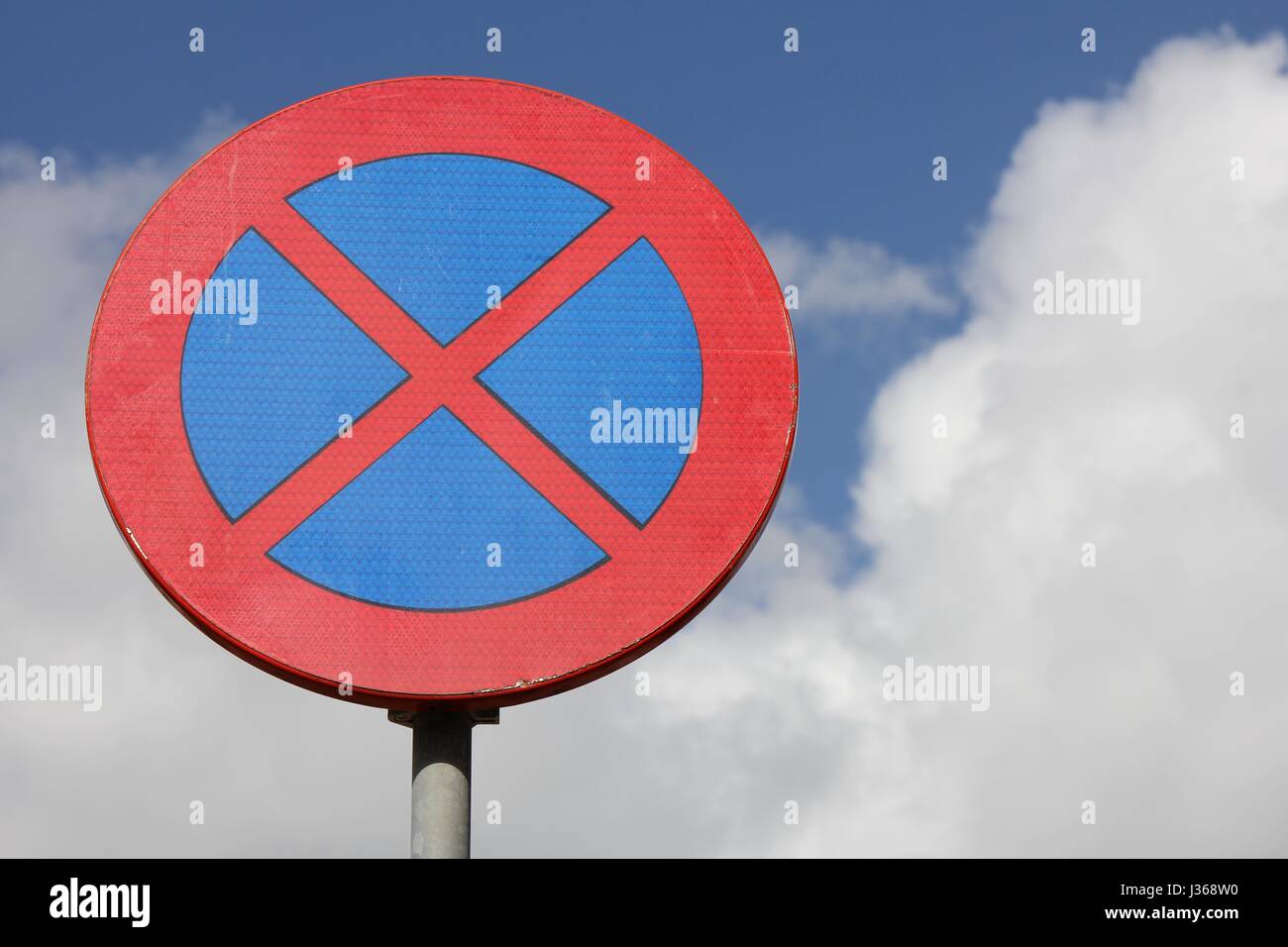 Dutch road sign: no stopping Stock Photo