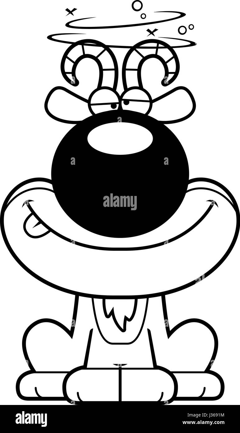 A cartoon illustration of a goat looking drunk Stock Vector Image & Art ...