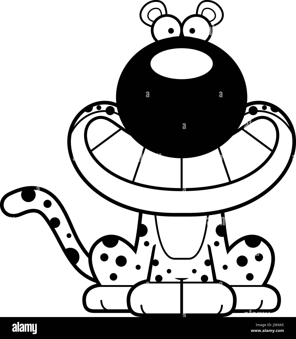 A cartoon illustration of a leopard looking happy Stock Vector Image ...