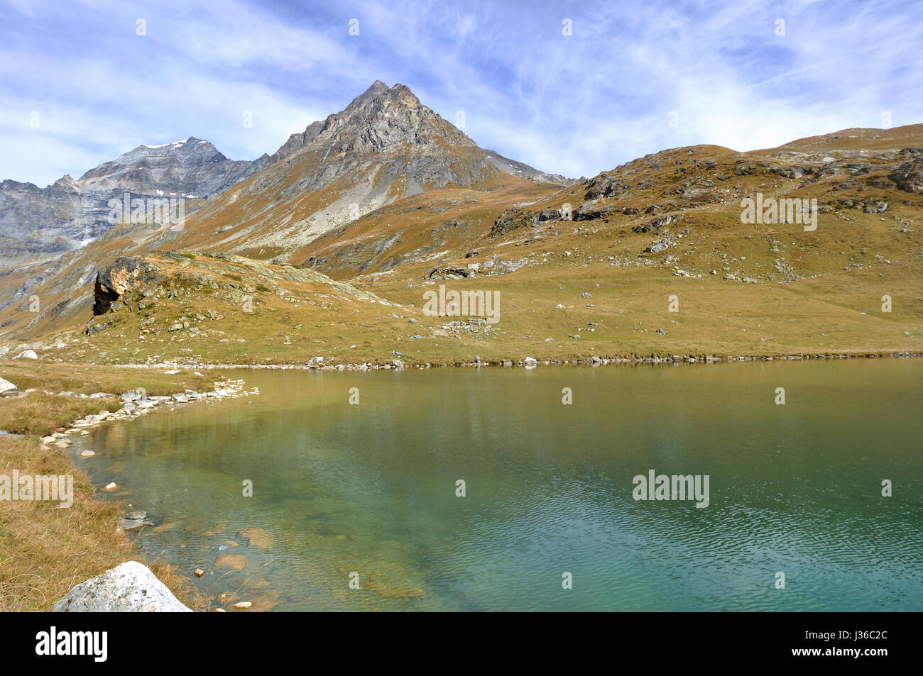 lake in a beautiful mountain landscape Stock Photo - Alamy