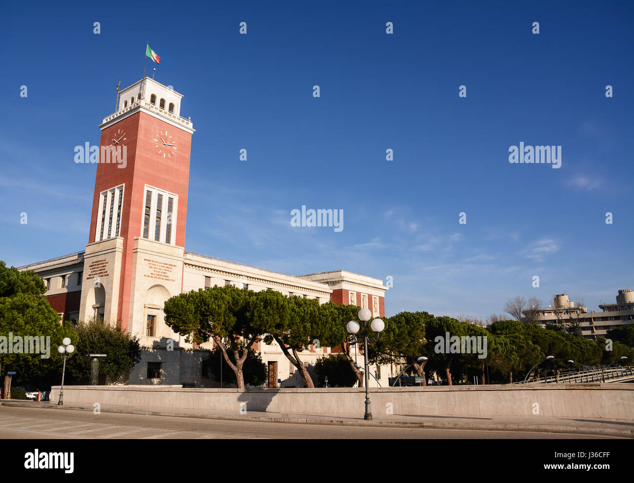 City hall of Pescara in blue sky Stock Photo