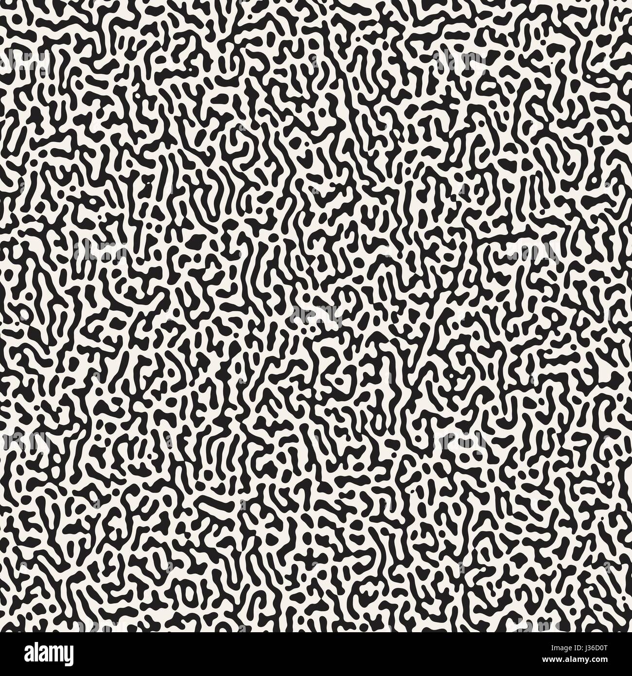 Vector Seamless Grunge Pattern. Black and White Organic Shapes. Messy ...