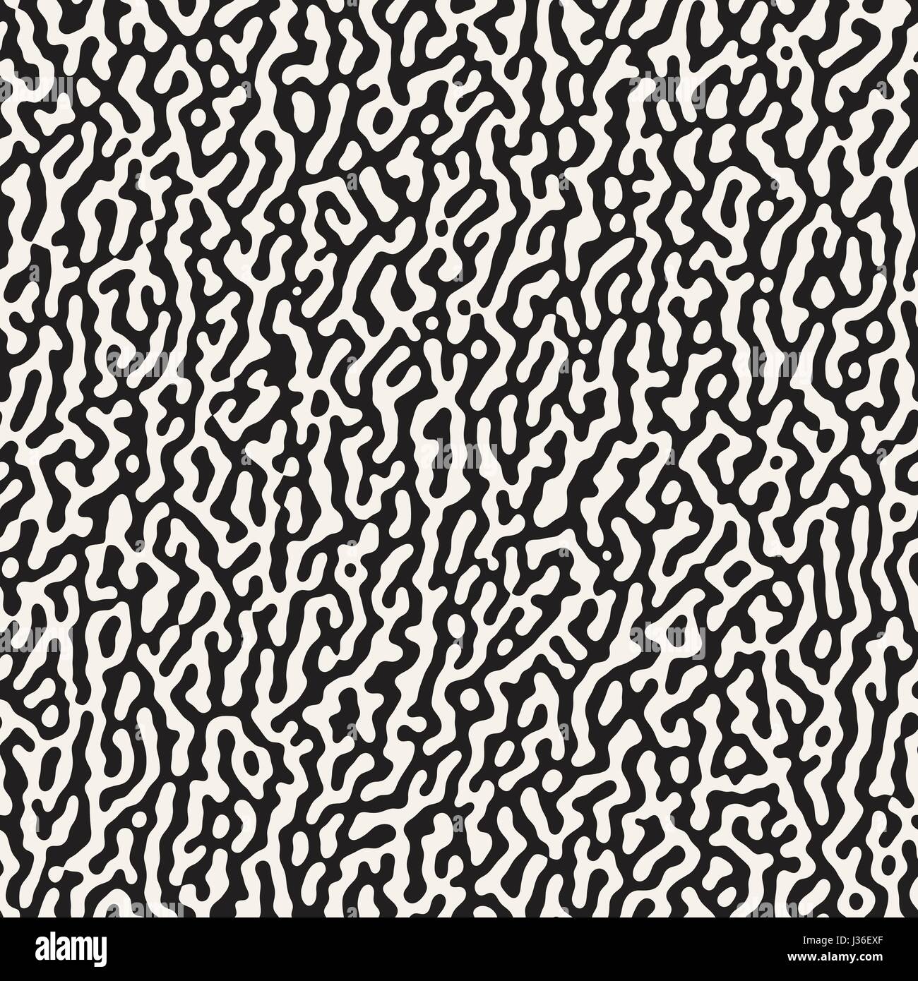 Vector Seamless Grunge Pattern. Black and White Organic Shapes. Messy ...