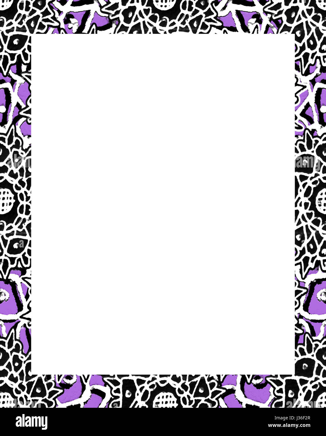 White frame background with decorated design borders. Stock Photo