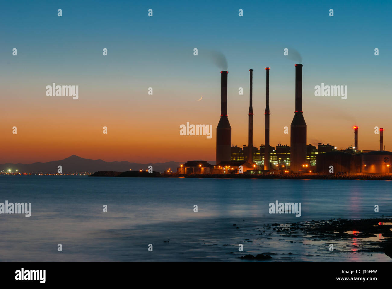 Dhekelia power station at sunset. Cyprus Stock Photo Alamy