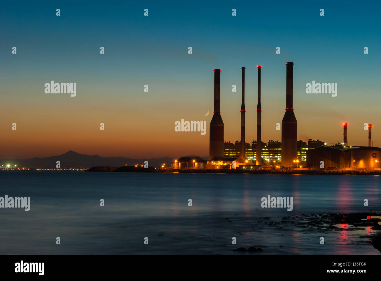 Dhekelia power station at sunset. Cyprus Stock Photo Alamy
