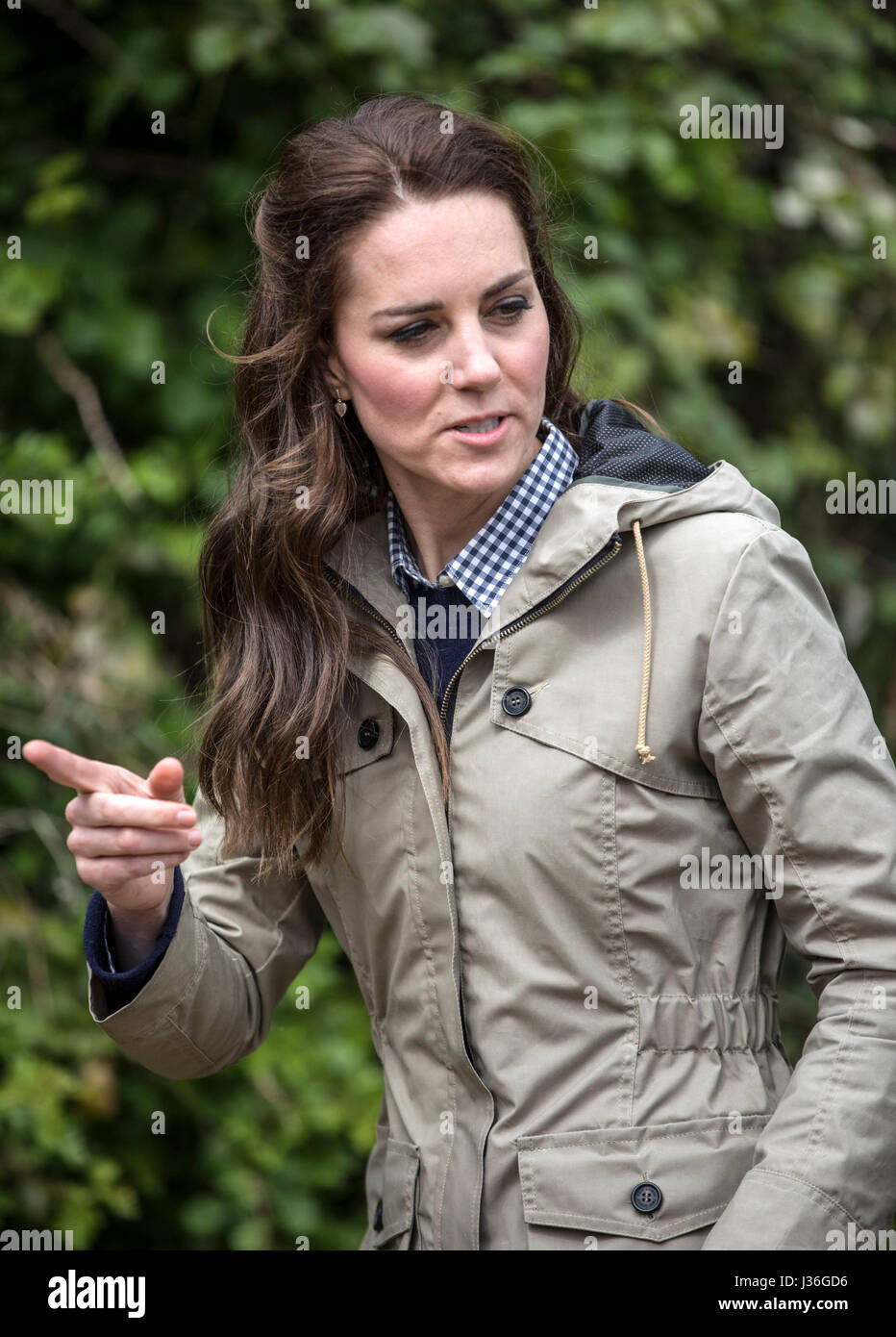 The Duchess of Cambridge during a visit to the Farms for City Children charity in Gloucester, where she saw their work giving young people from inner cities the chance to spend a week on a working farm. Stock Photo