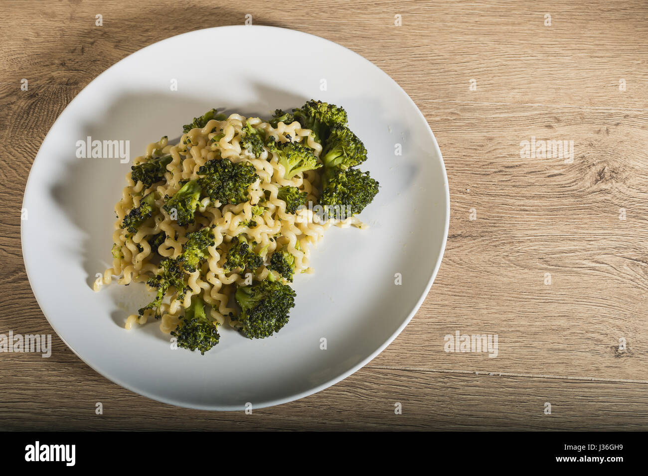 Long dish with broccoli from above Stock Photo