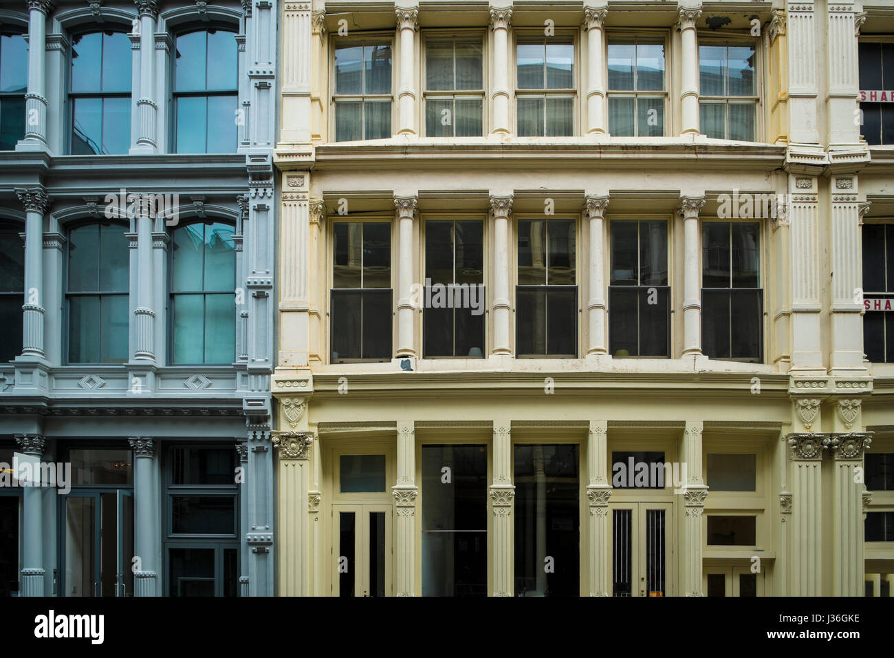 Historic cast iron buildings in New York City's Soho District Stock ...