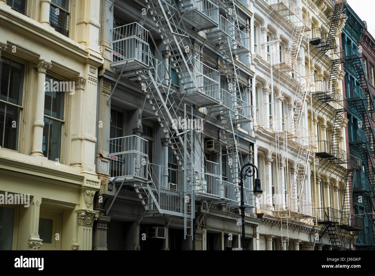 Historic cast iron buildings in New York City's Soho District Stock ...