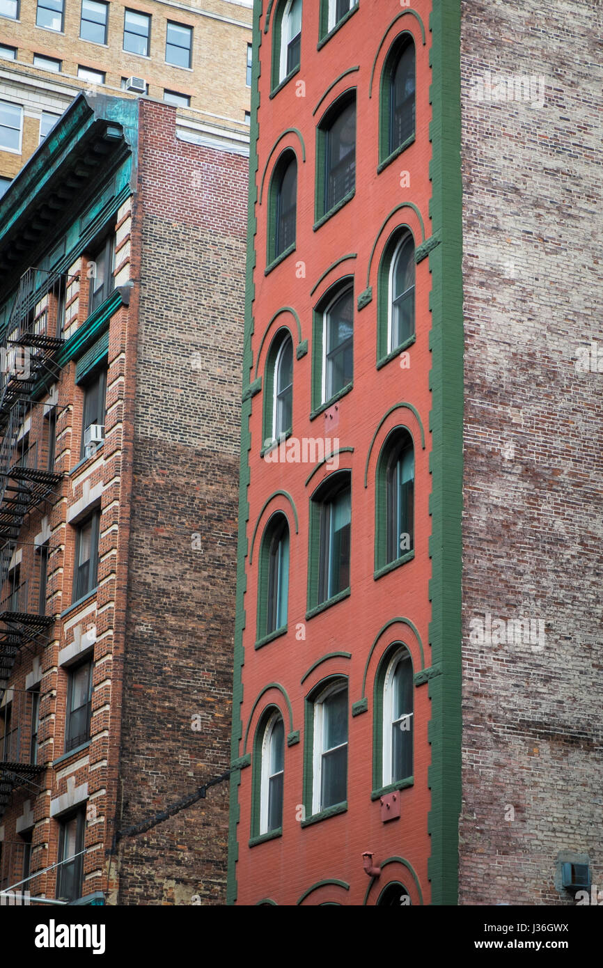 Old red brick apartment buildings in New York City Stock Photo - Alamy