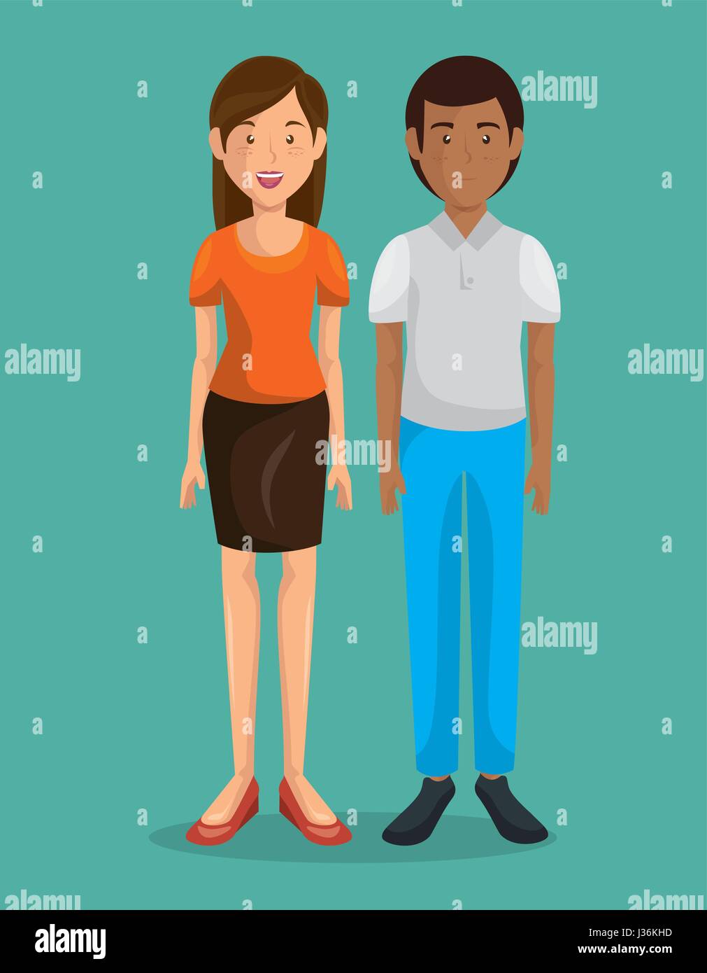 Couple of young parents Stock Vector