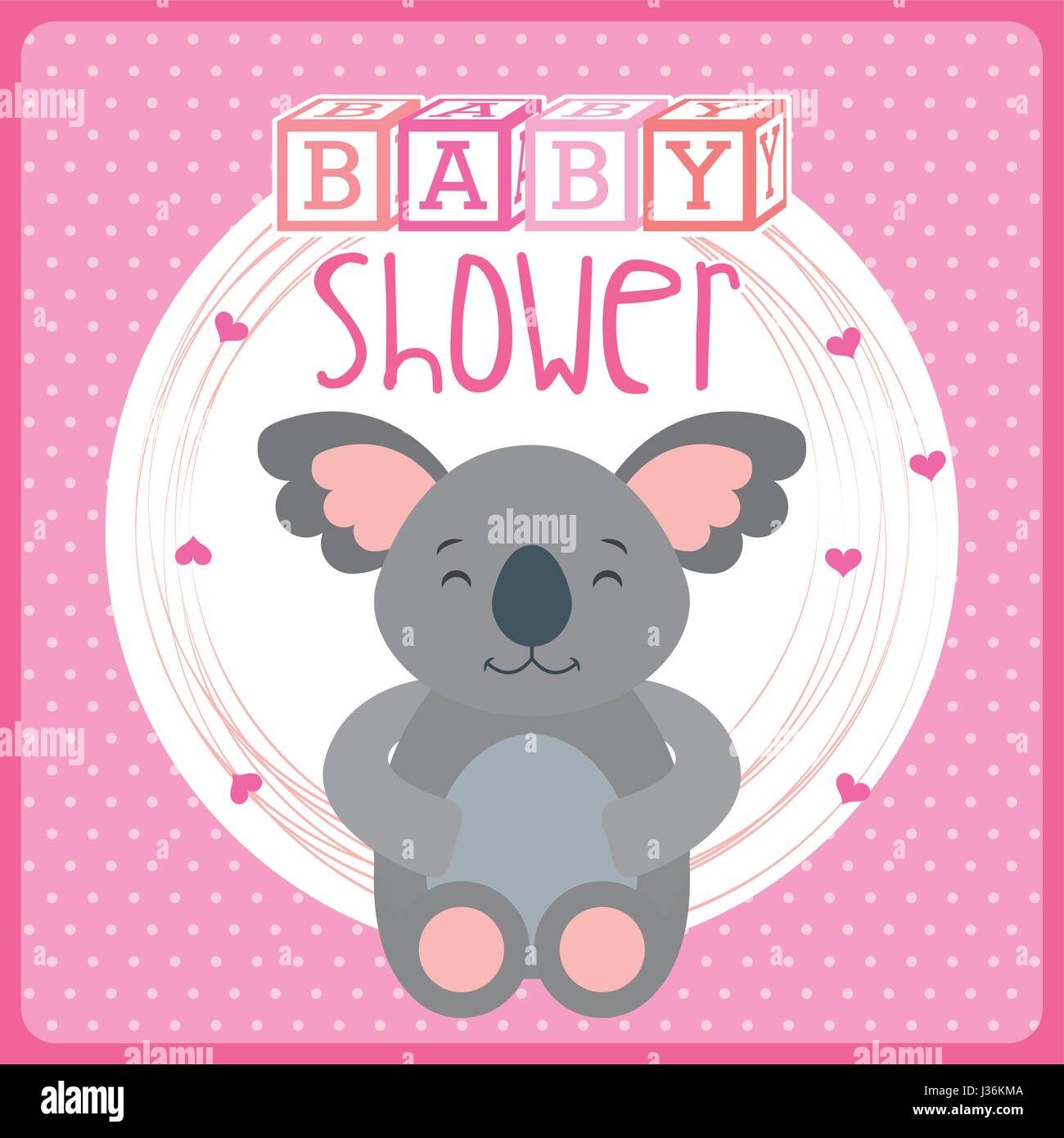 animal cute baby shower invitation Stock Vector Image & Art - Alamy