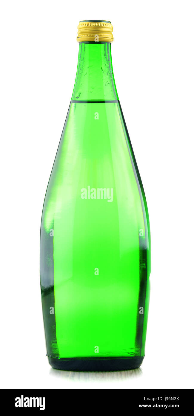 Glass bottle of mineral water isolated on white background Stock Photo ...