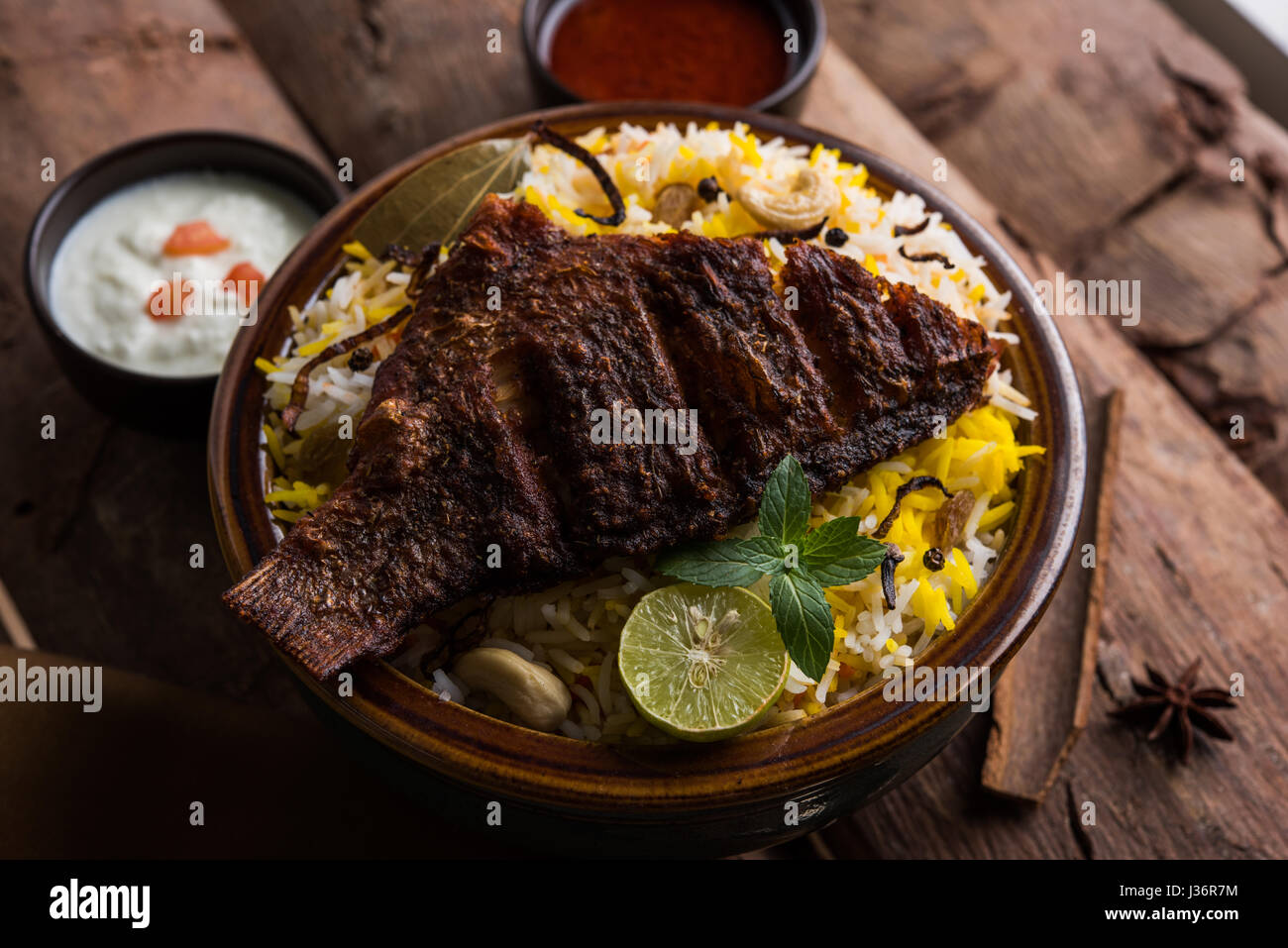 Fish Biryani or fish Rice - Popular Indian non-vegetarian recipe made ...