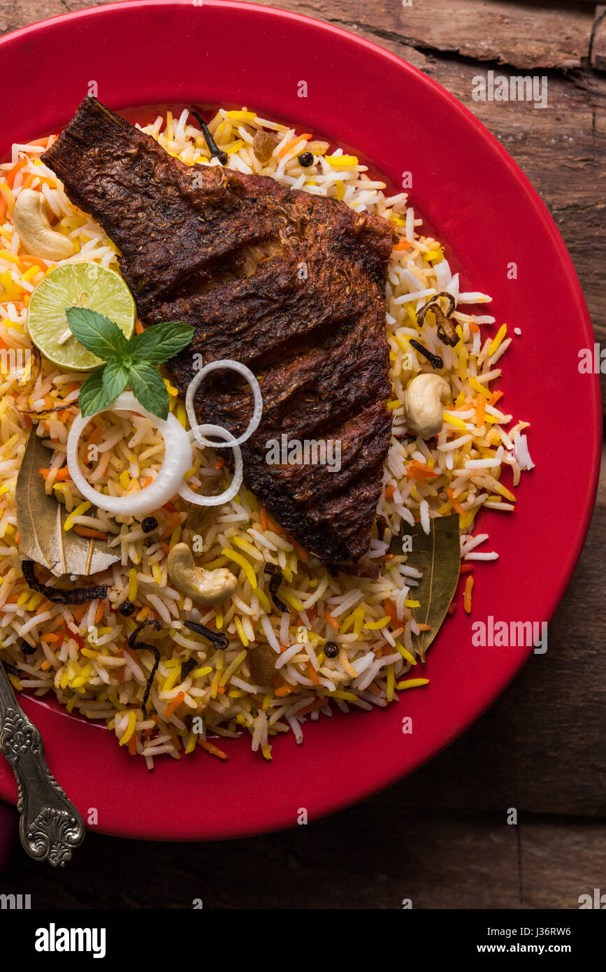 Fish Biryani or fish Rice - Popular Indian non-vegetarian recipe made ...