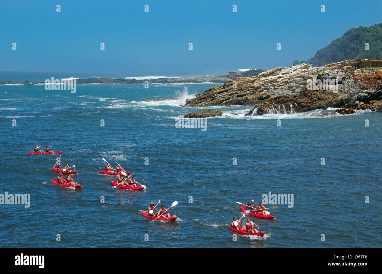 Kayaking Storms River Mouth Tsitsikamma National Park Garden Route South Africa Stock Photo
