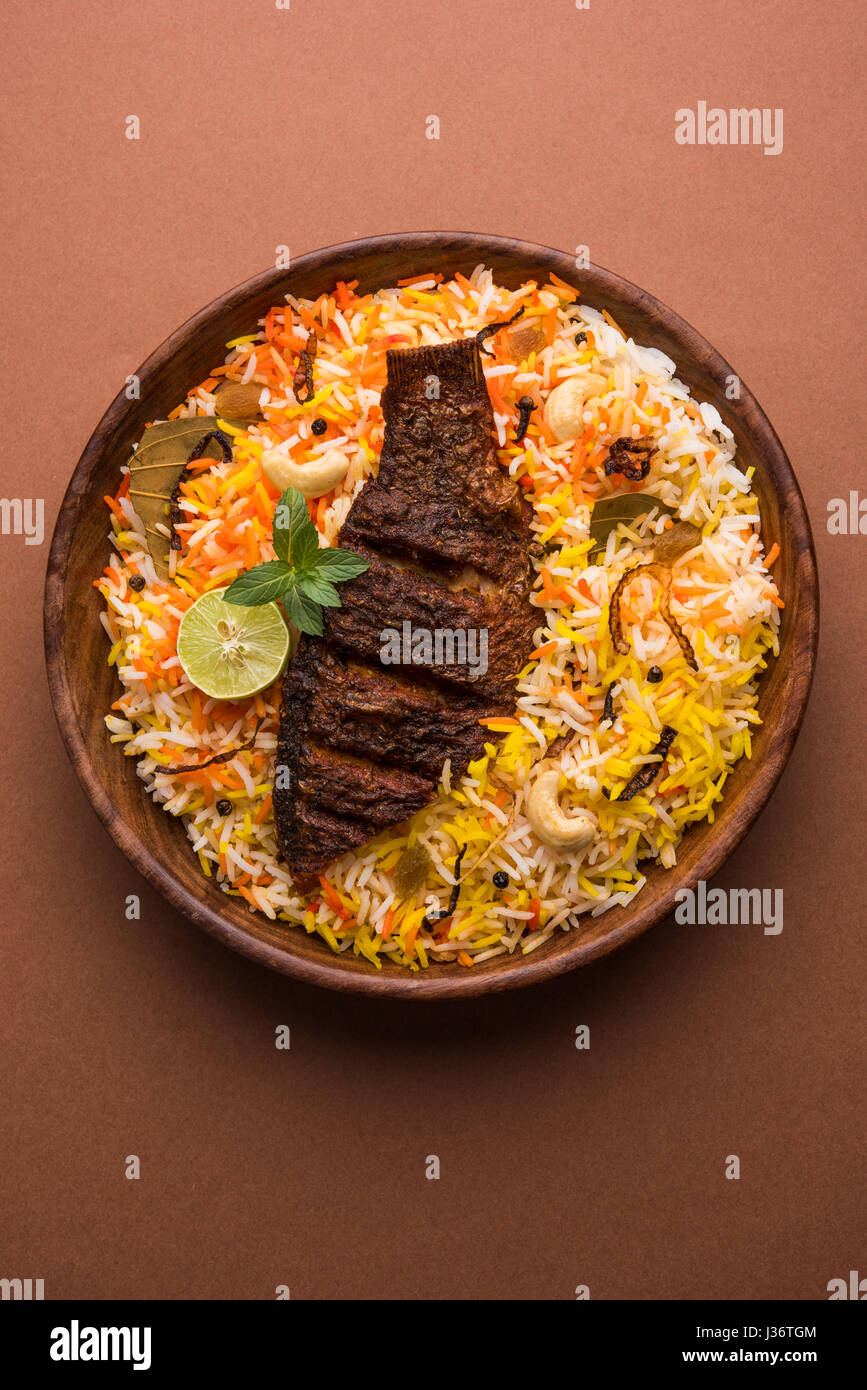 Fish Biryani or fish Rice - Popular Indian non-vegetarian recipe made ...