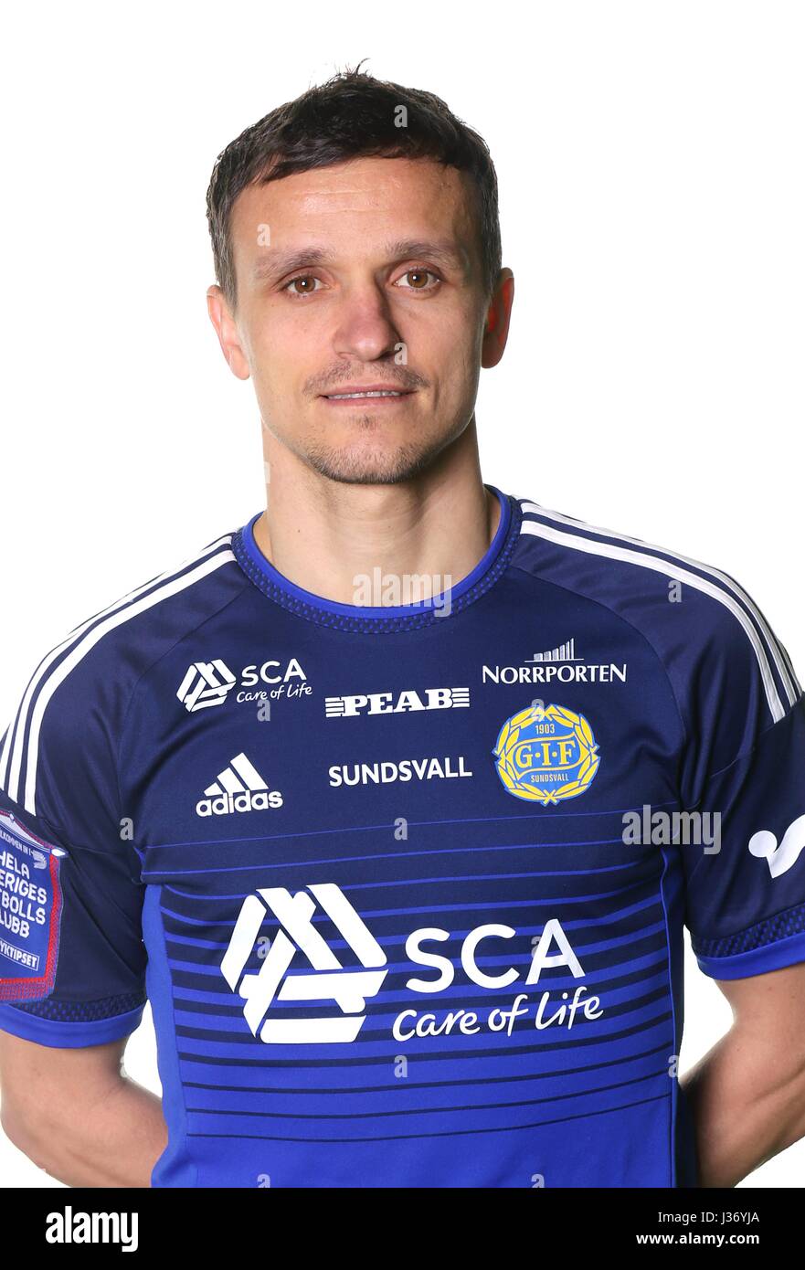 Shpetim Hasani Halvfigur @leverans Allsvenskan 2016 Fotboll Stock Photo