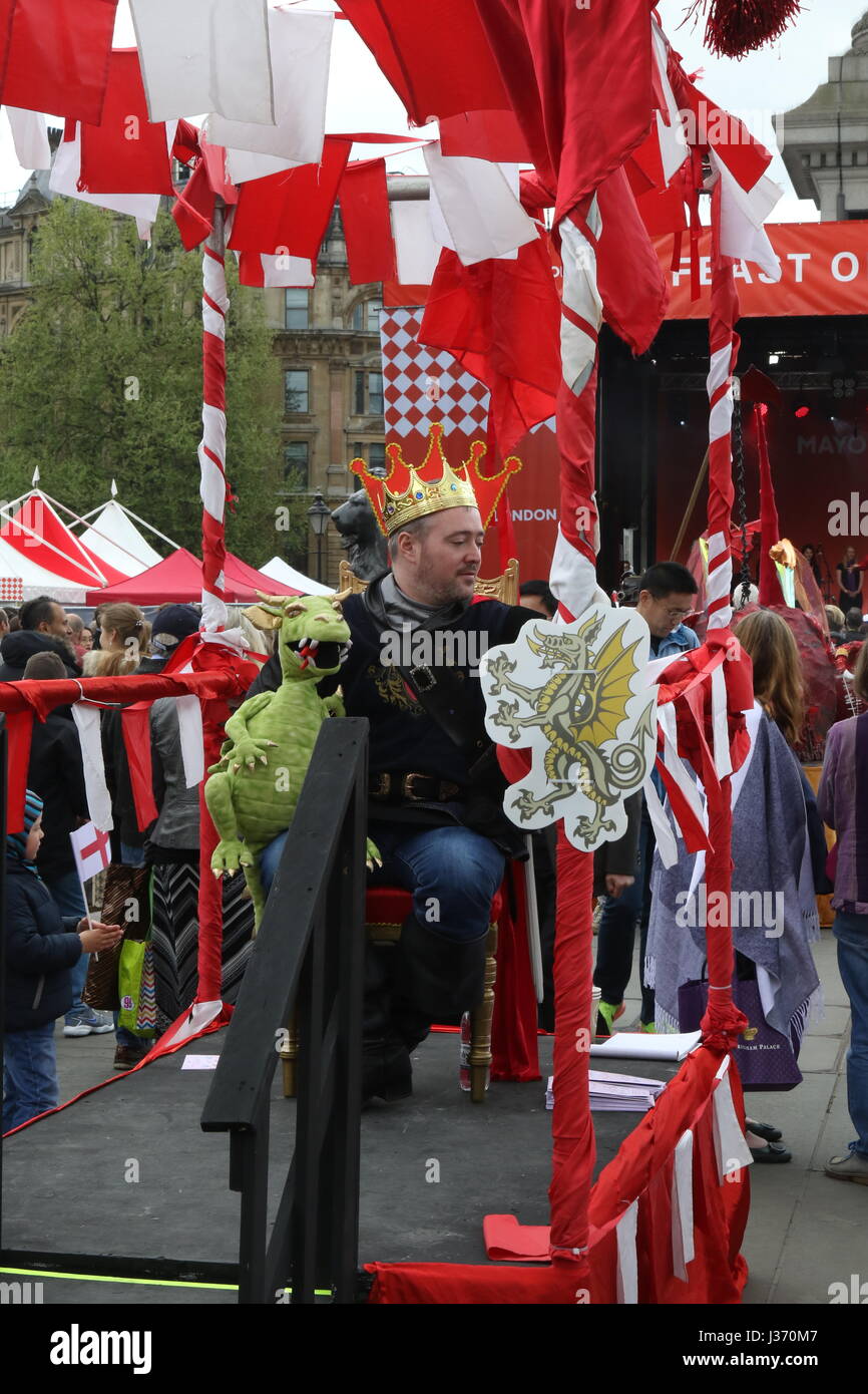 King George and his dragon at a celebration in London Stock Photo