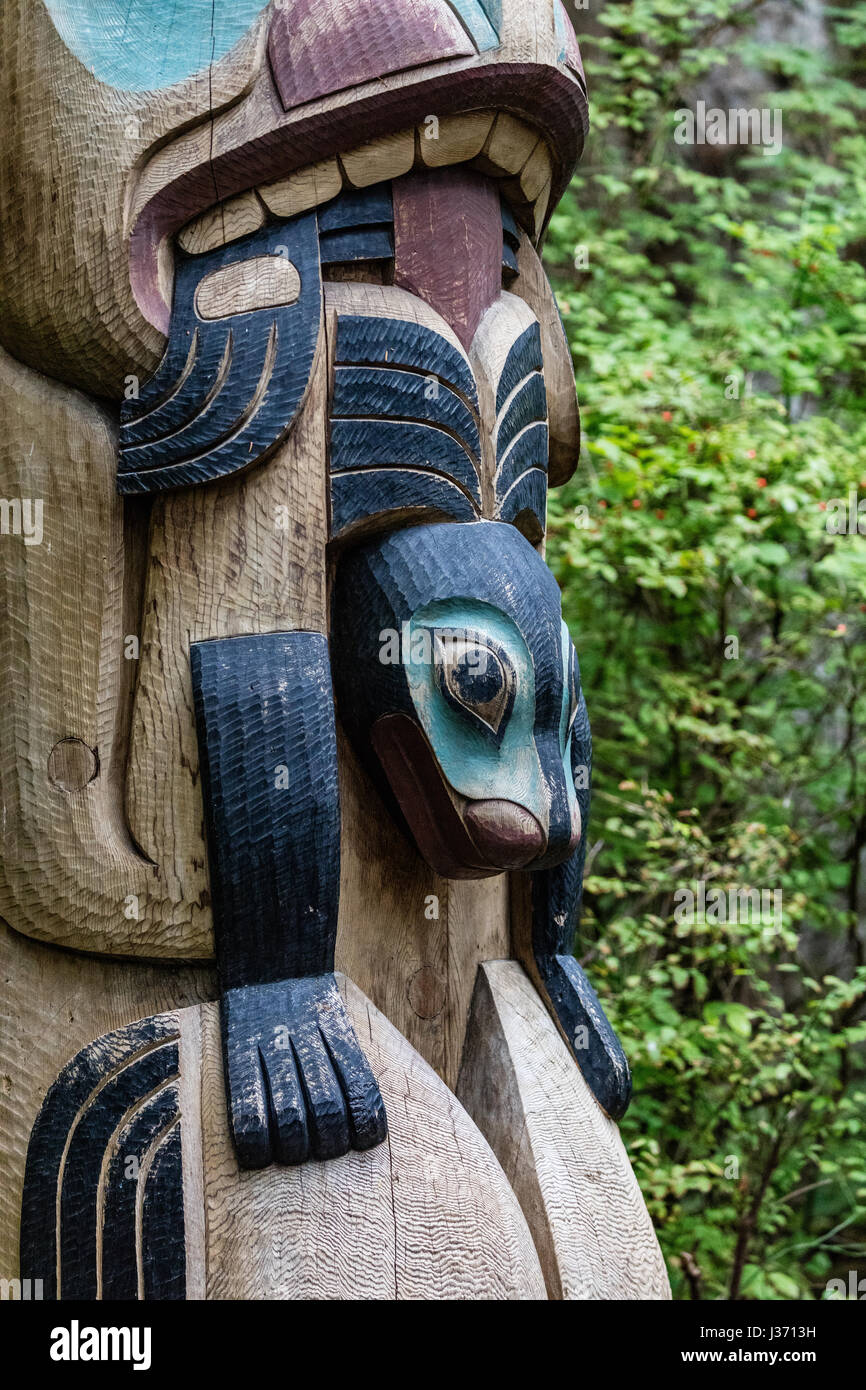 Totem poles in Alaska Stock Photo - Alamy