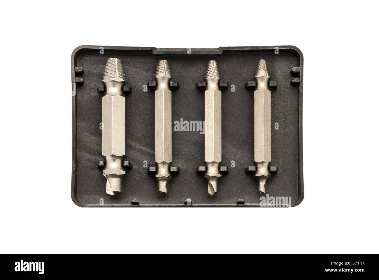 Screw Extractor Set in Black Plastic Box Stock Photo Alamy