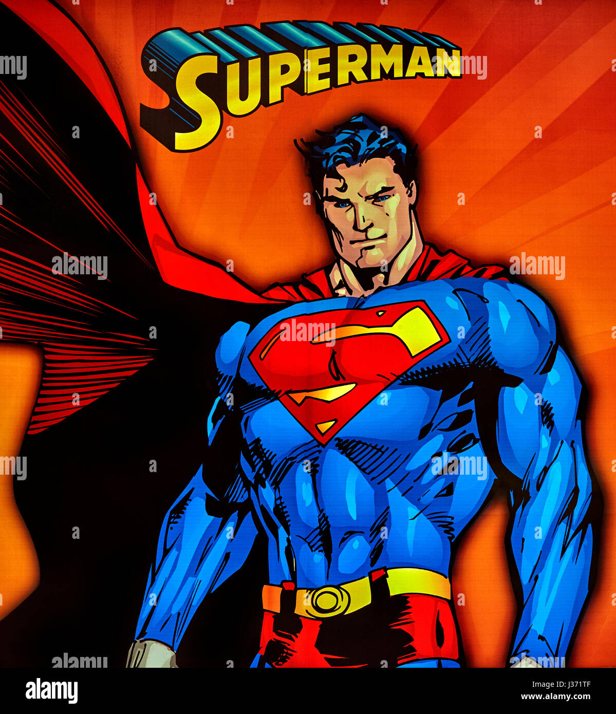 Superman poster, Superhero Stock Photo