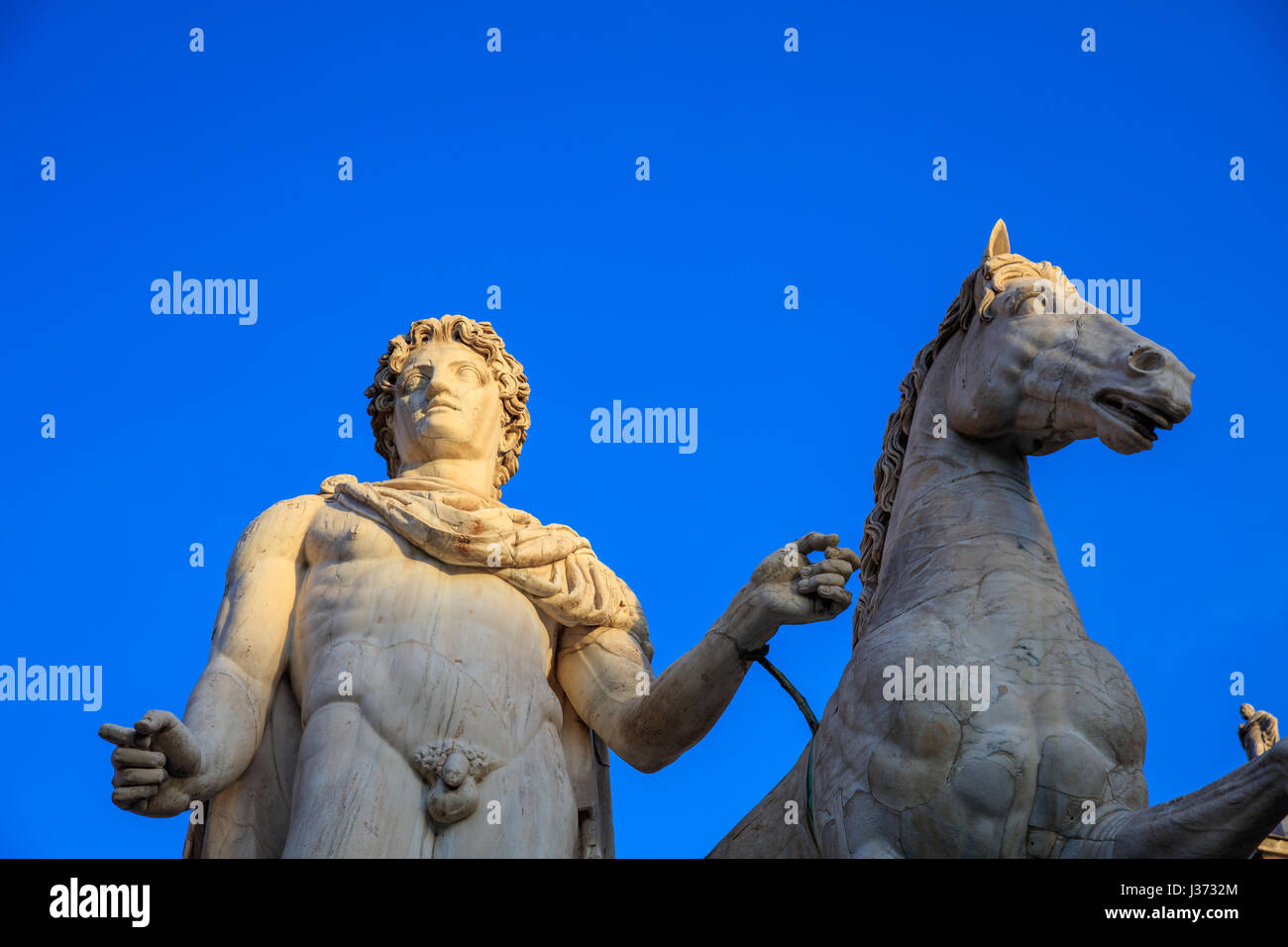 Rome, Italy Castor and Pollux statues, Palazzi di Campidoglio Stock