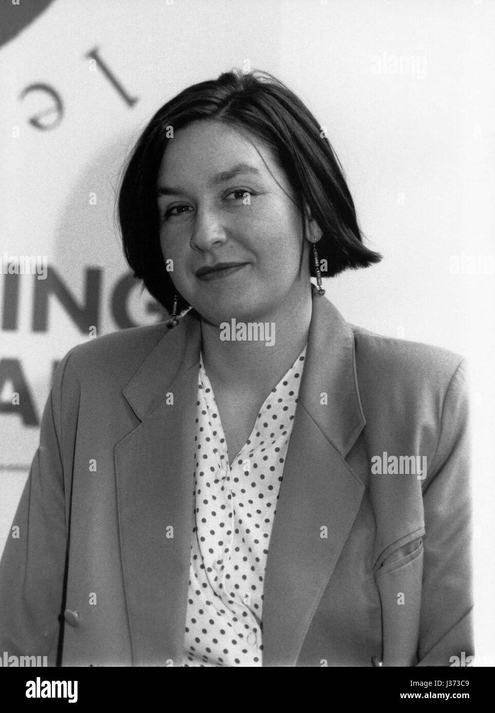 Nina Temple, Secretary of the Democratic Left party, attends their manifesto launch press conference in London, England on March 19, 1992. Stock Photo