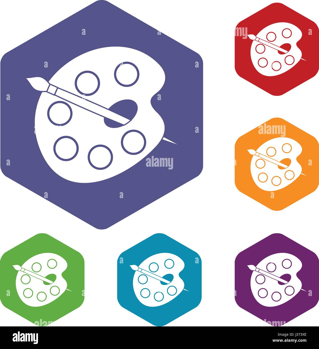 Palette icons set hexagon Stock Vector Image & Art - Alamy