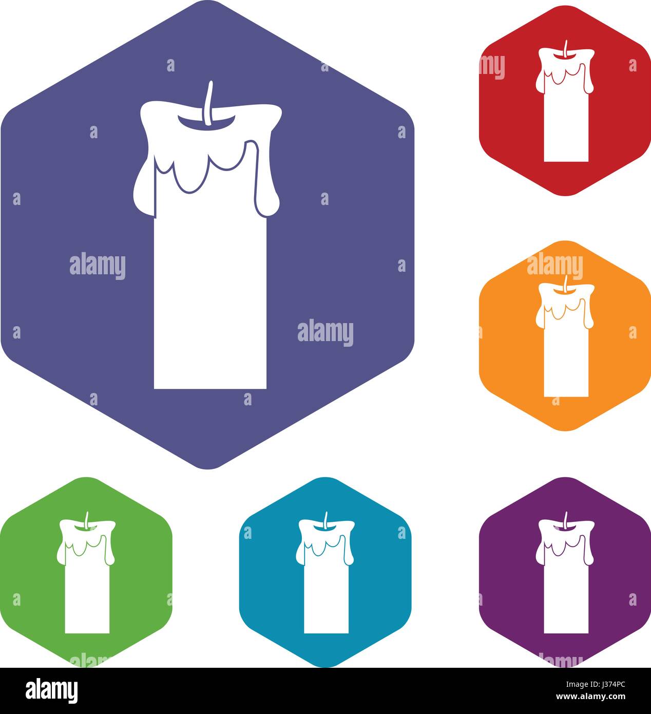 Big candle icons set hexagon Stock Vector Image & Art - Alamy