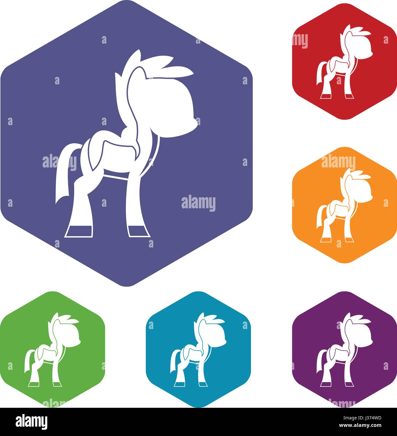 Little pony icons set hexagon Stock Vector Image & Art - Alamy