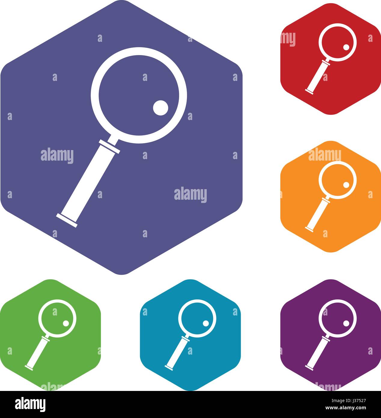Loupe icons set hexagon Stock Vector Image & Art - Alamy